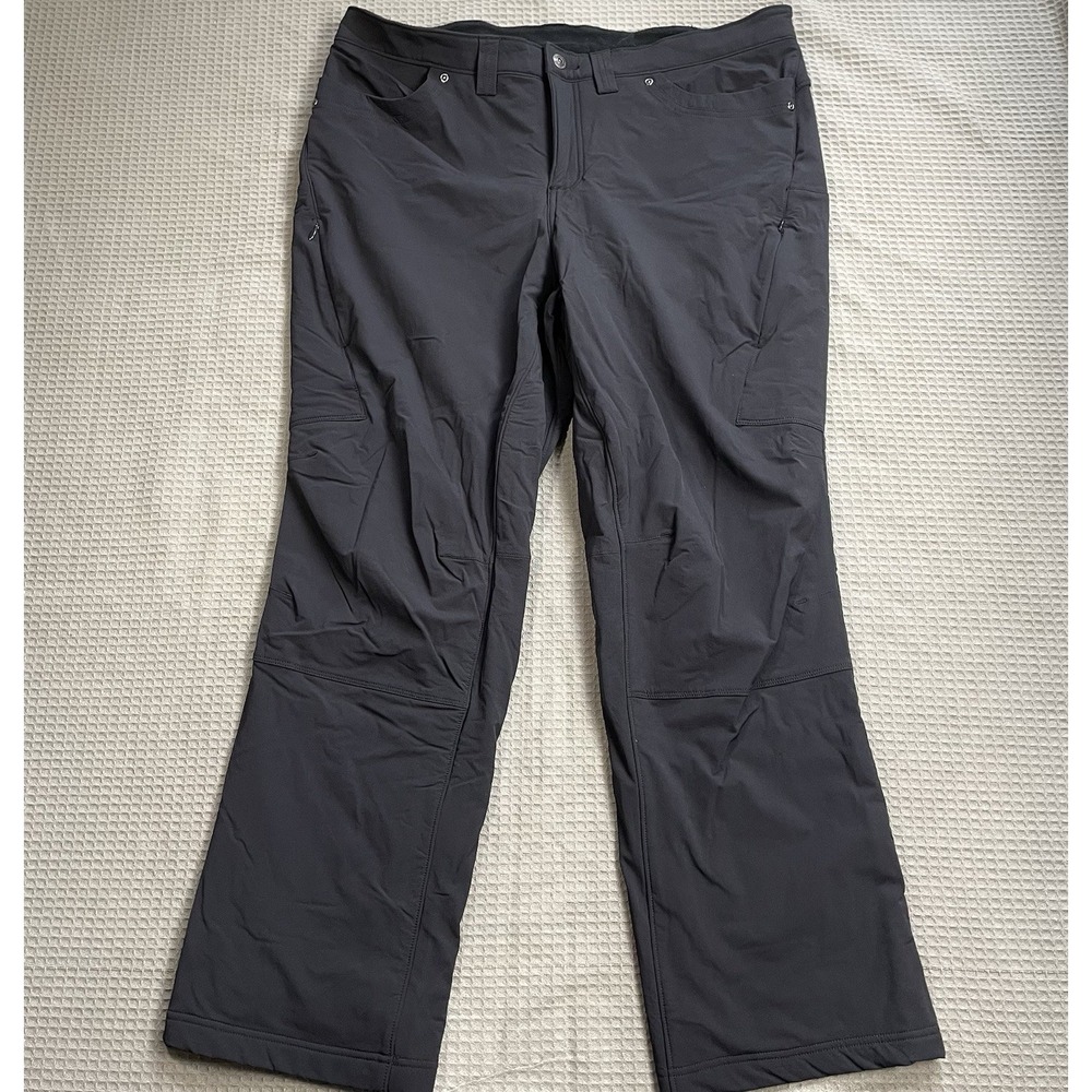 Duluth Trading Flexpedition Fleece Lined Pants 18 x 29 Womens Black Straight Leg